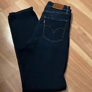 Levi's Black Skinny Jeans with Brown Patch